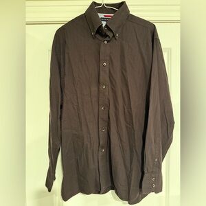 Tommy Hilfiger Dark Brown Casual Button Down Shirt